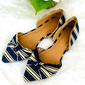 Striped Denim Flats